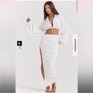 HOUSE OF CB Loie Gathered Woven Maxi Skirt‎ Size XS